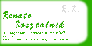 renato kosztolnik business card